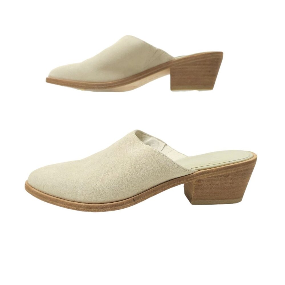 Joie Suede Mule Womens Size US 6 EU 36 Off White Oatmeal Almond Toe